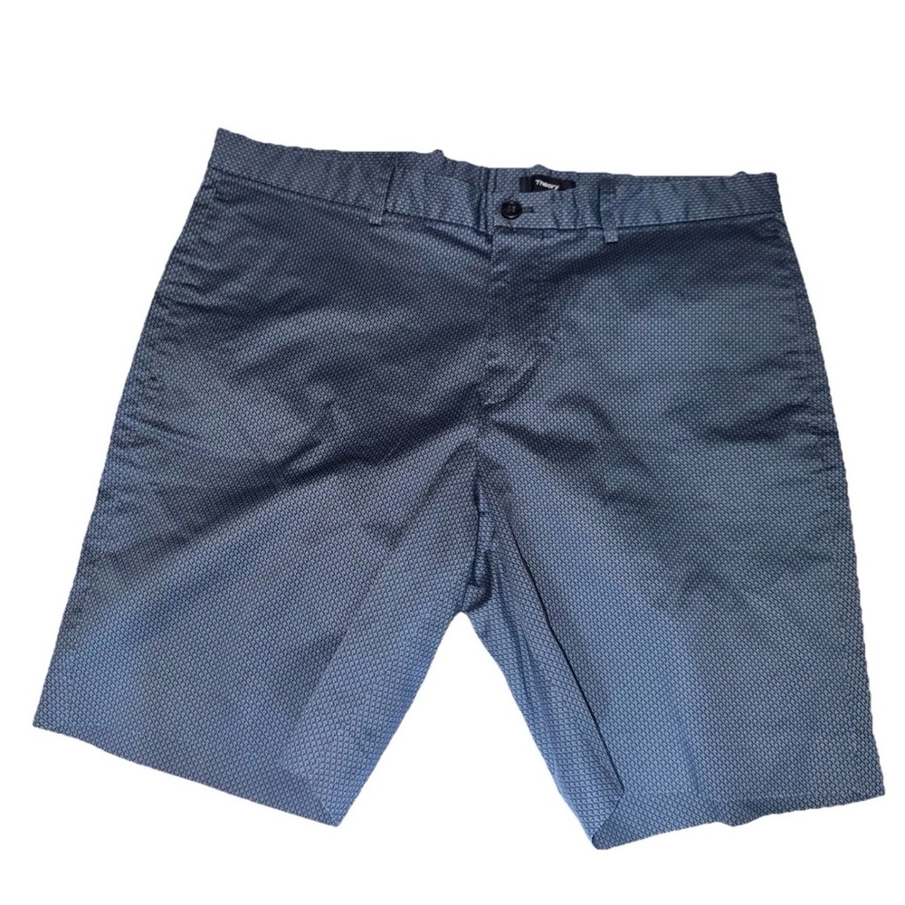 Theory Blue Patterned Shorts Size 36 Zaine Fit